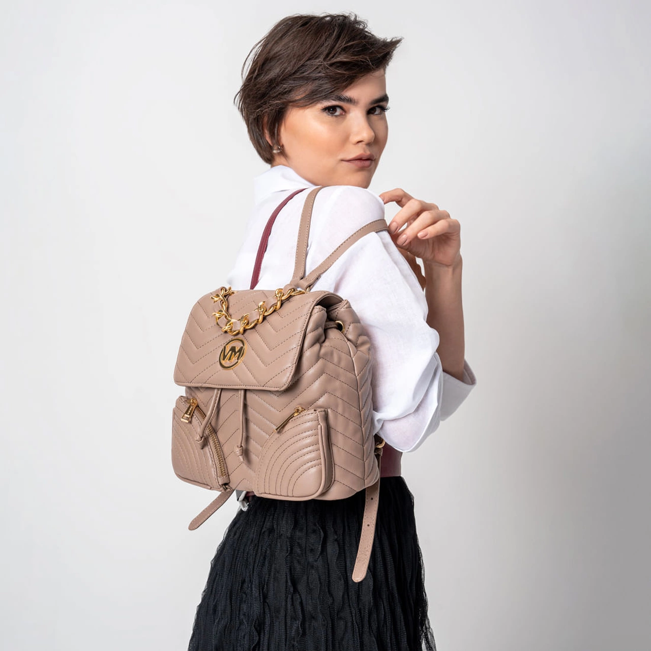 Bolsa Mochila Bege