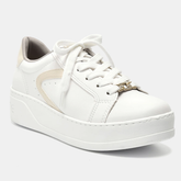 Tênis Casual Bege e branco