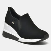 Tênis Casual Anabela Prata e preto