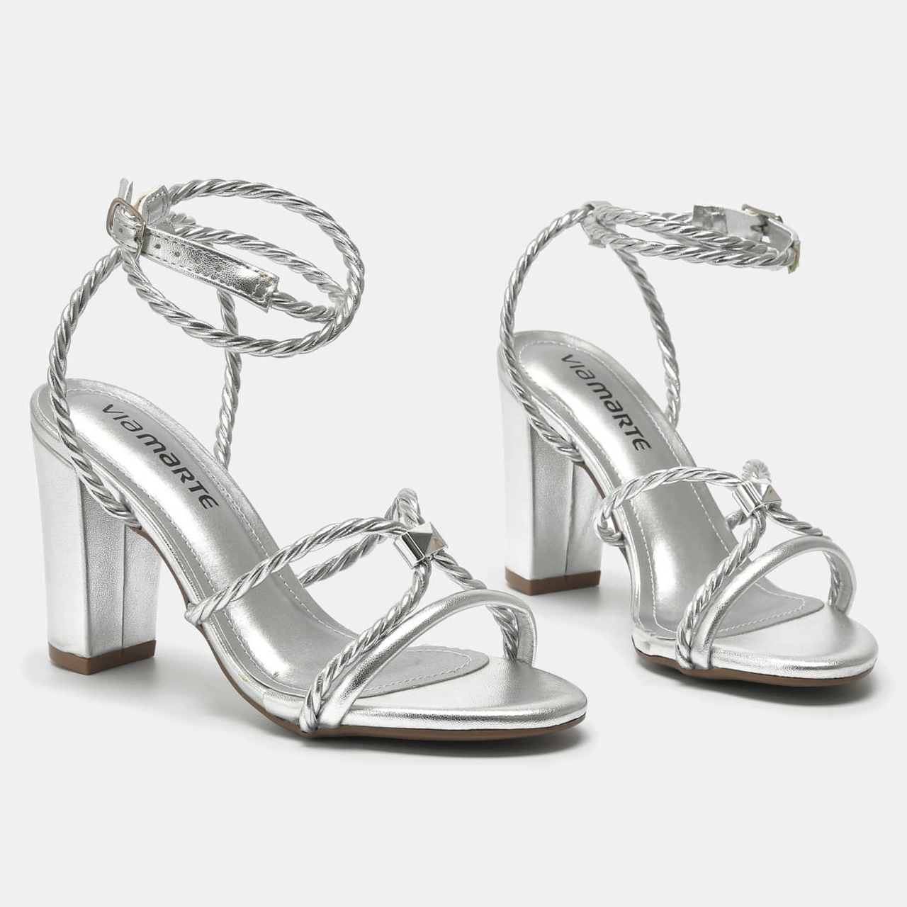 Sandália Social Prata