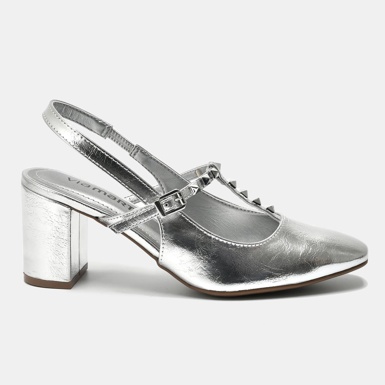 Sapato Slingback Prata
