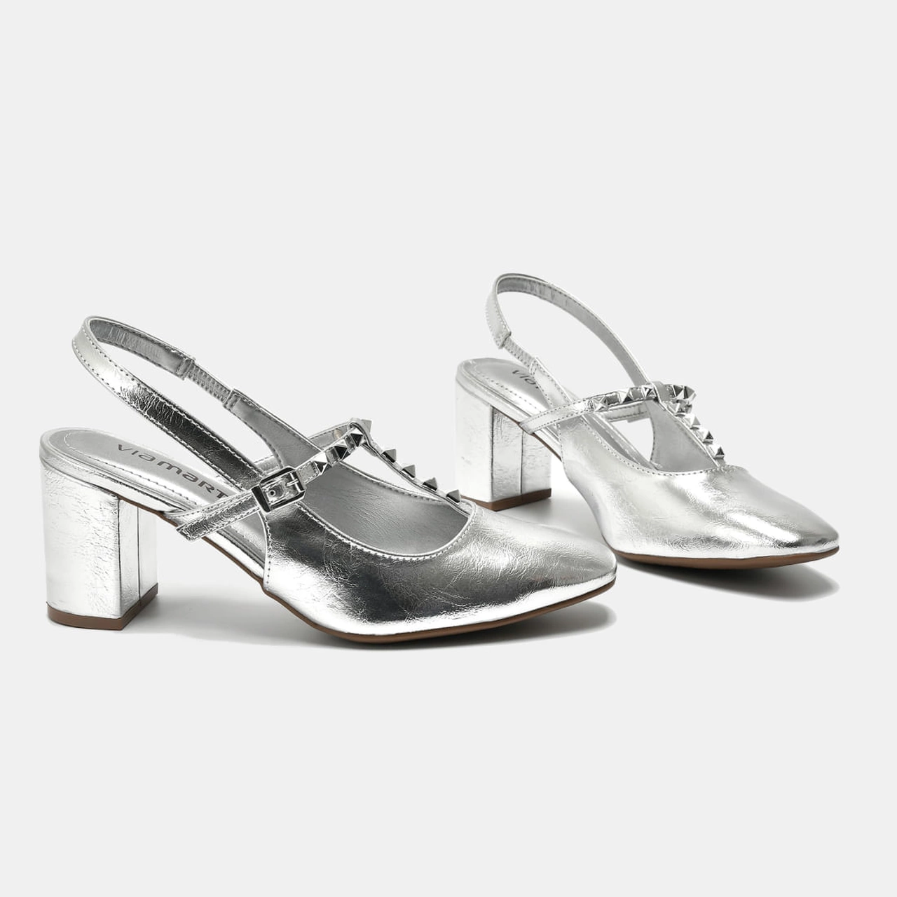 Sapato Slingback Prata