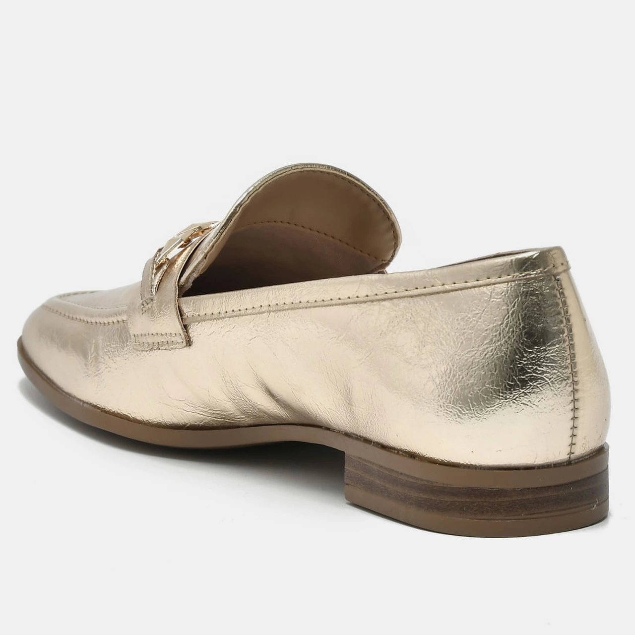 Sapato Loafer Dourado