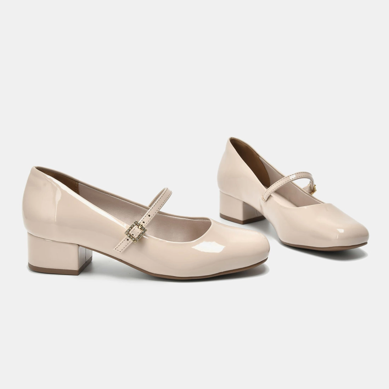 Sapato Mary Jane Bege