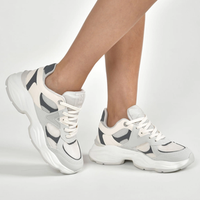 Tênis Casual Esportivo Cinza e off white
