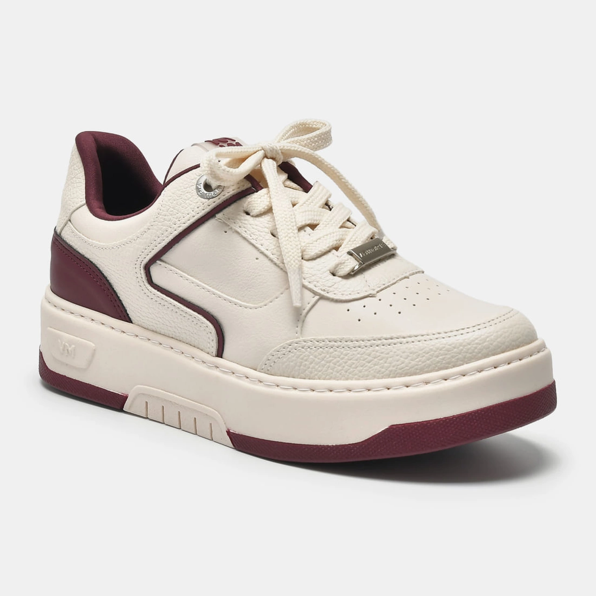 Tênis Casual Bordo e off white