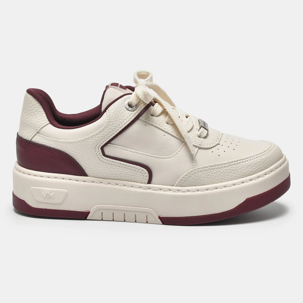 Tênis Casual Bordo e off white