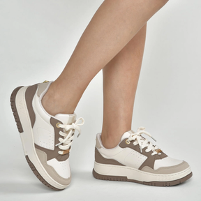 Tênis Casual Bege e marrom claro e off white