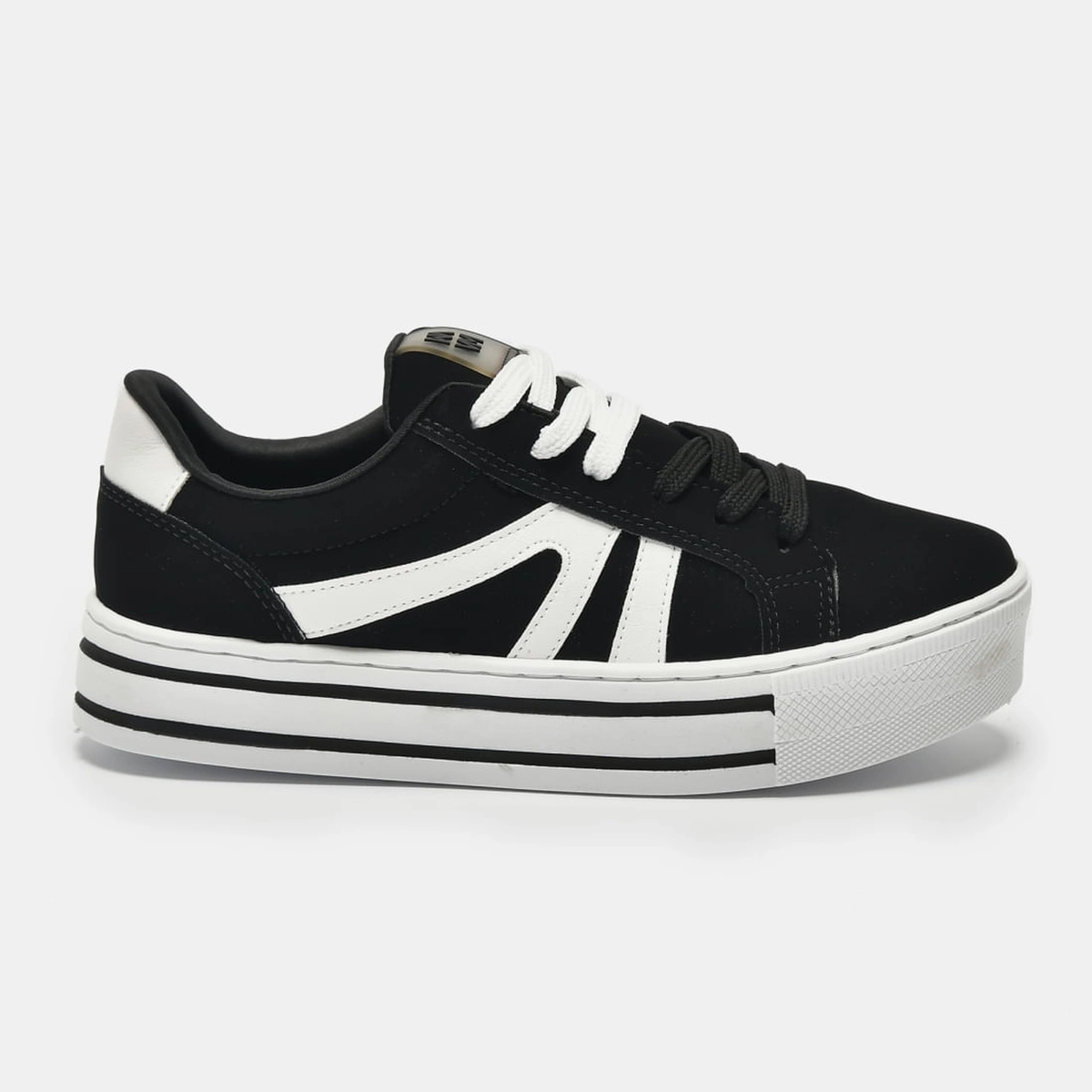 Tênis Casual Branco e preto