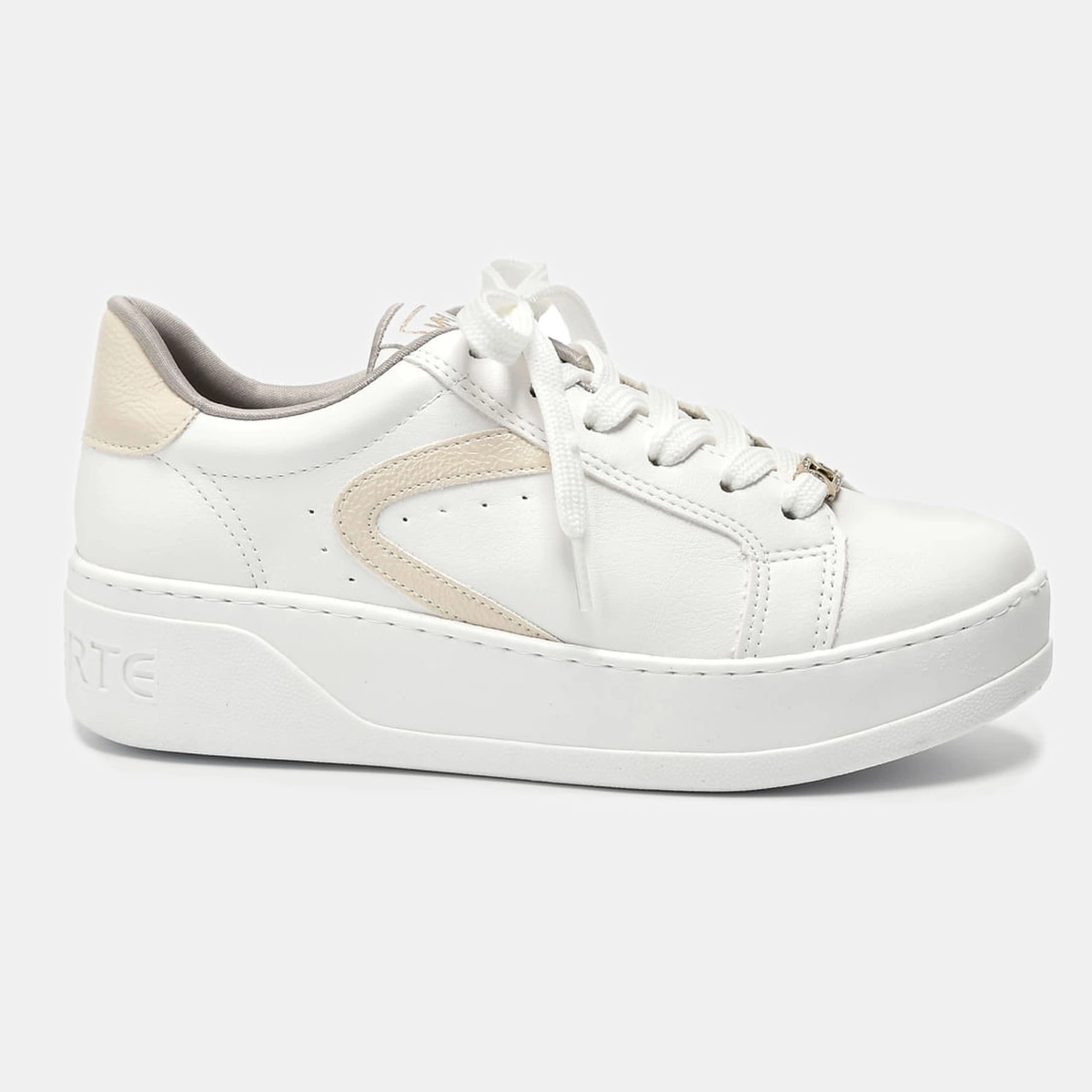 Tênis Casual Bege e branco