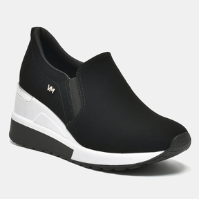 Tênis Casual Anabela Prata e preto