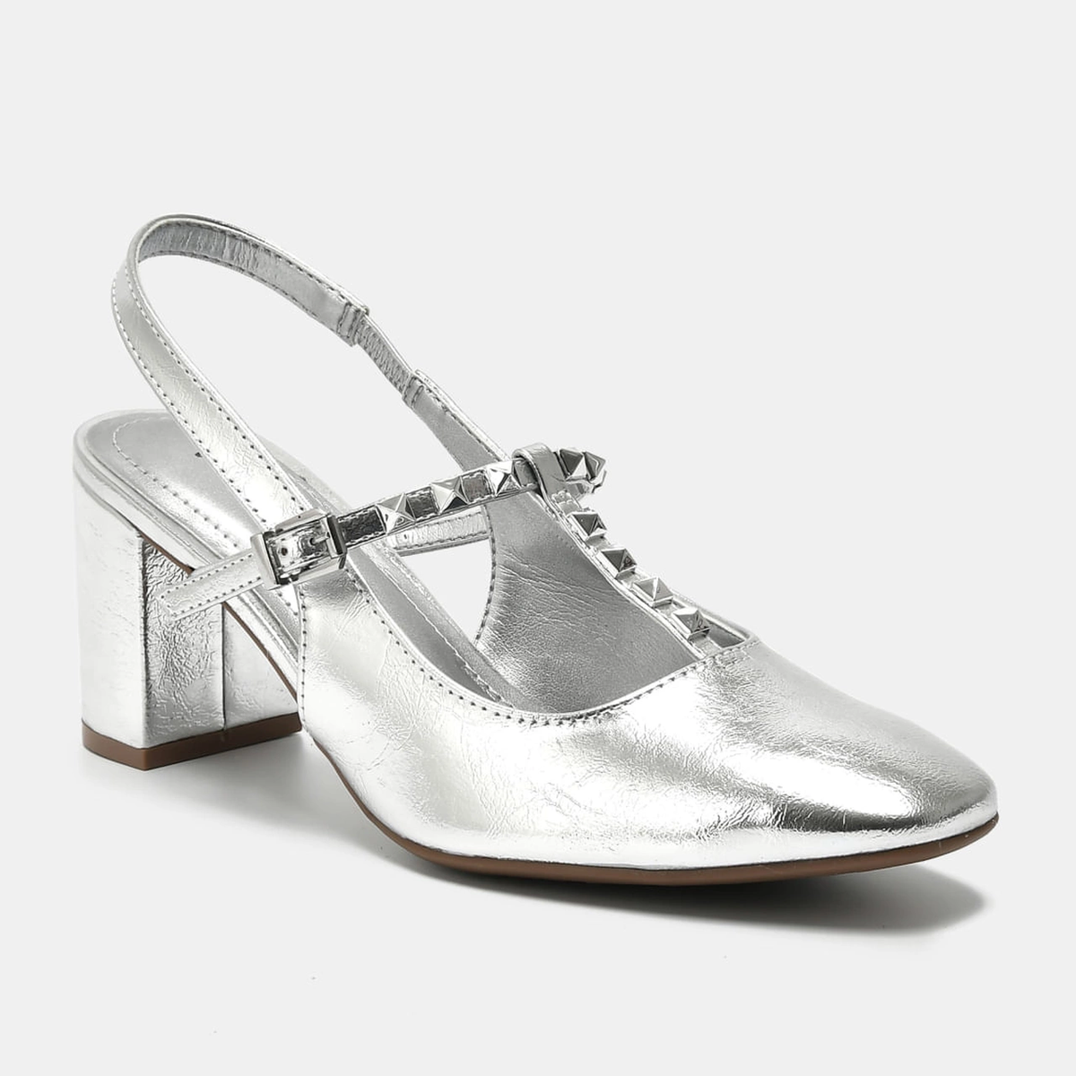 Sapato Slingback Prata