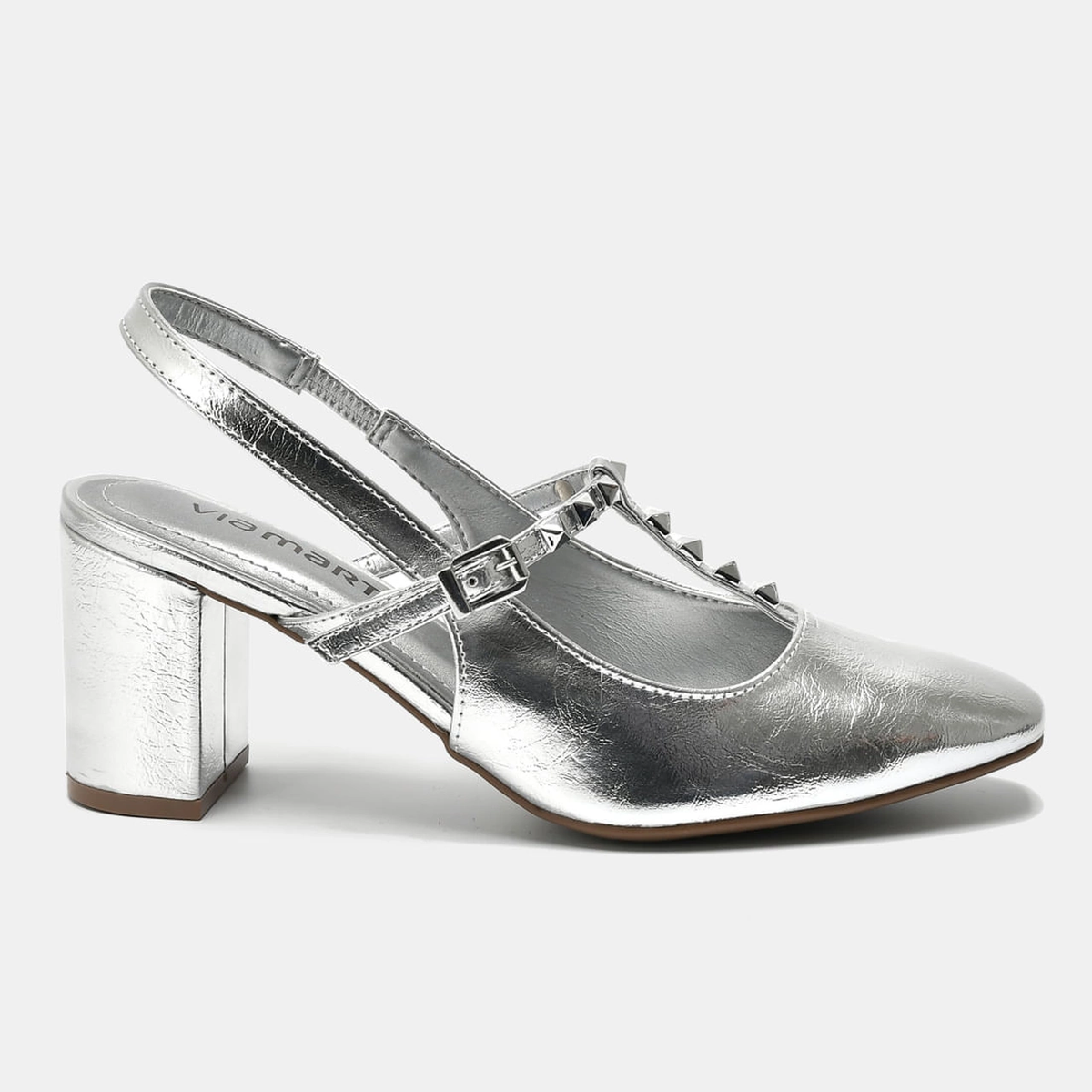 Sapato Slingback Prata